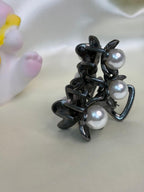 Antique Rose Gold Floral Pearl Hair Claw