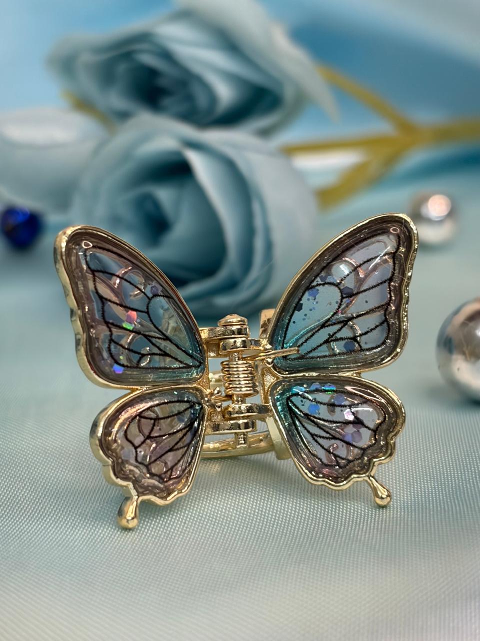 Iridescent Butterfly Hair Claw Clip