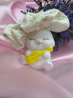 Soft Cotton Hair Tie with Purple Flower Print