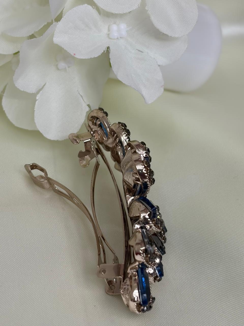 Sapphire Floral Barrette