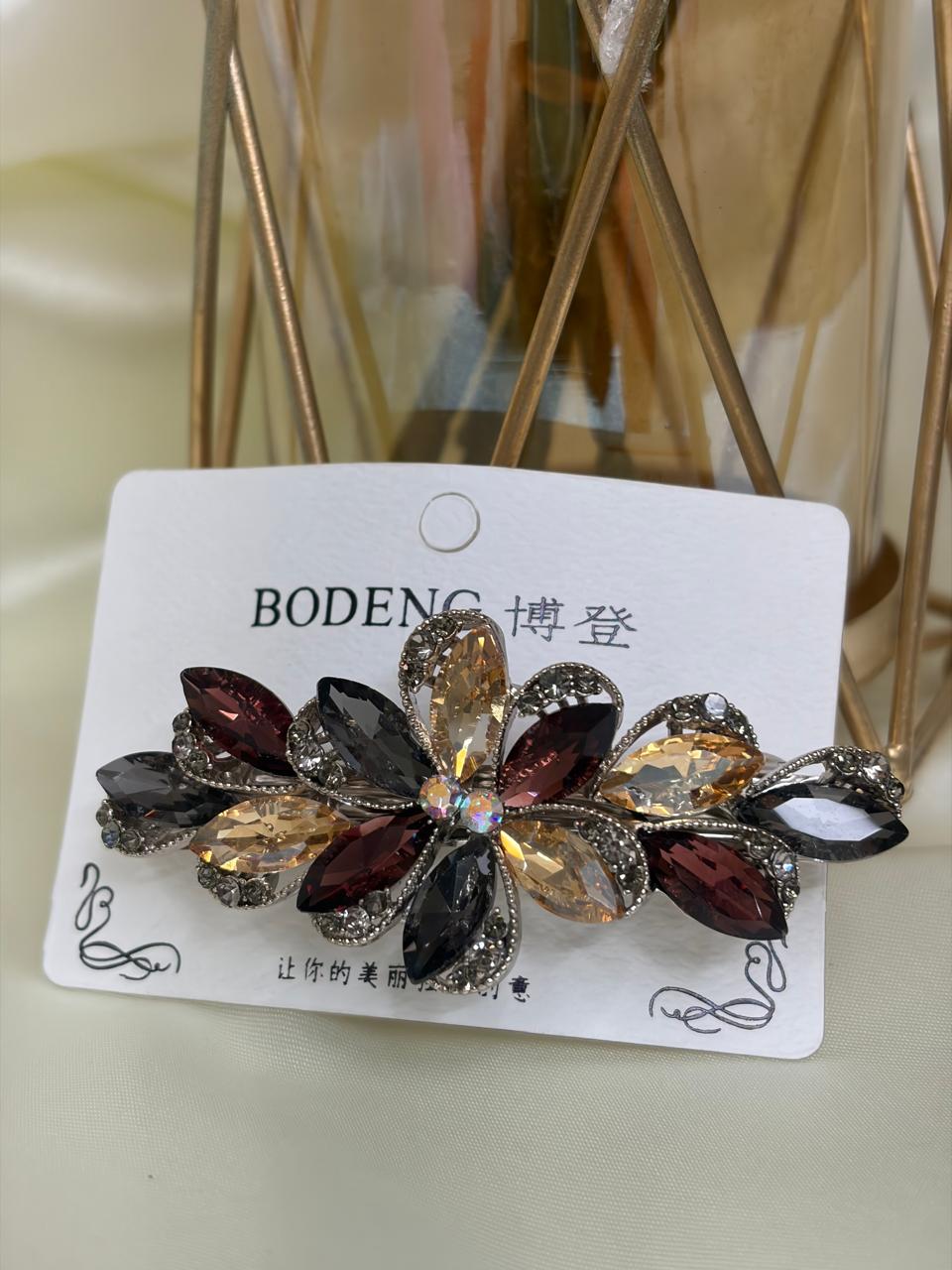 Sapphire Floral Barrette