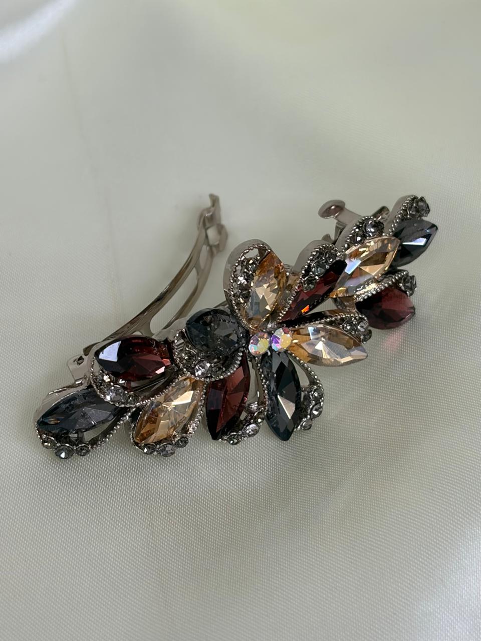 Sapphire Floral Barrette