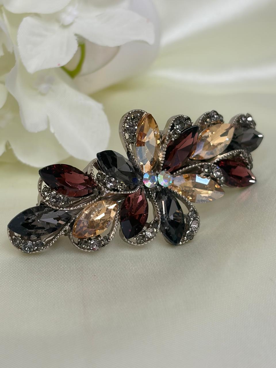 Sapphire Floral Barrette