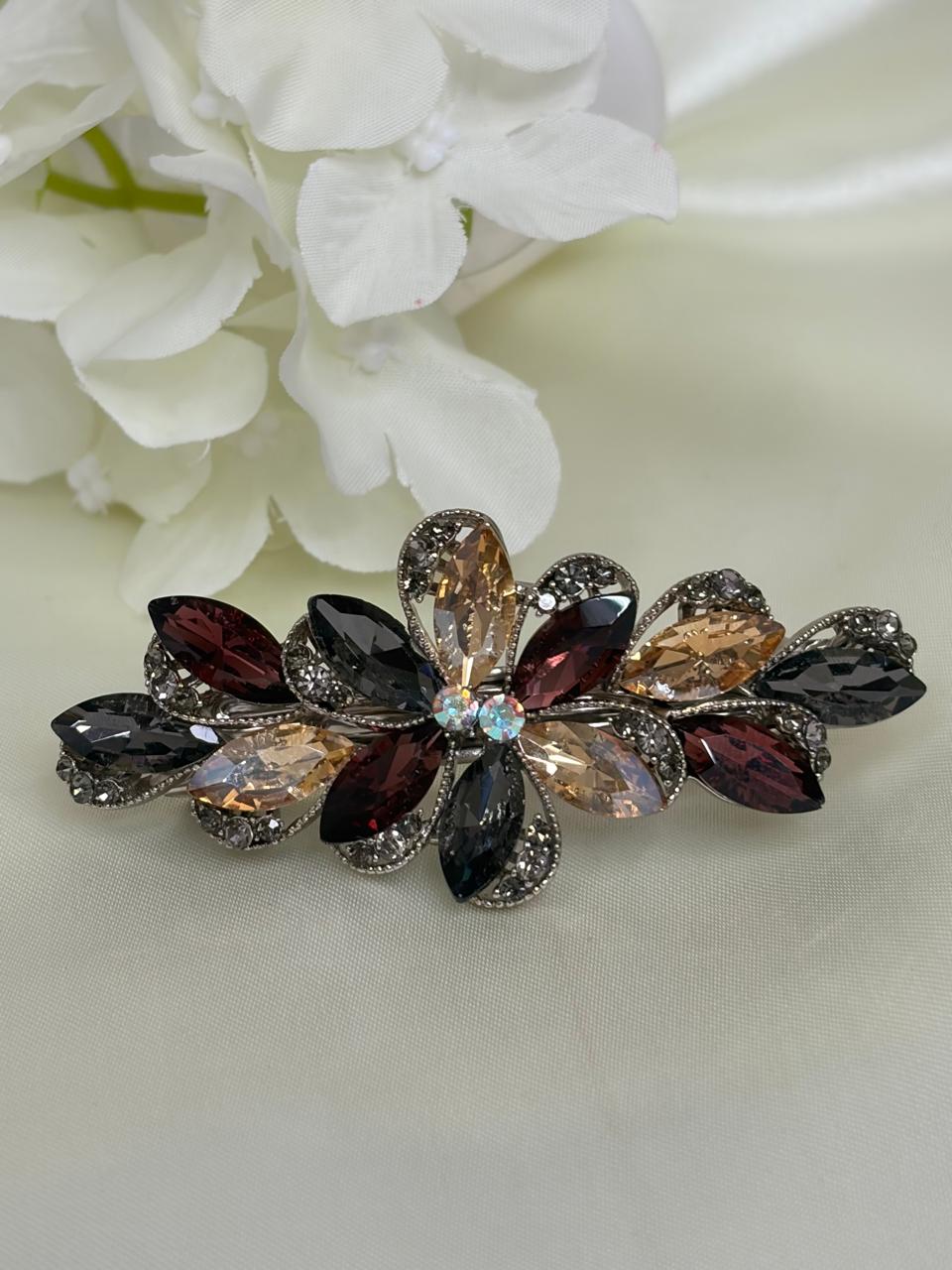 Sapphire Floral Barrette