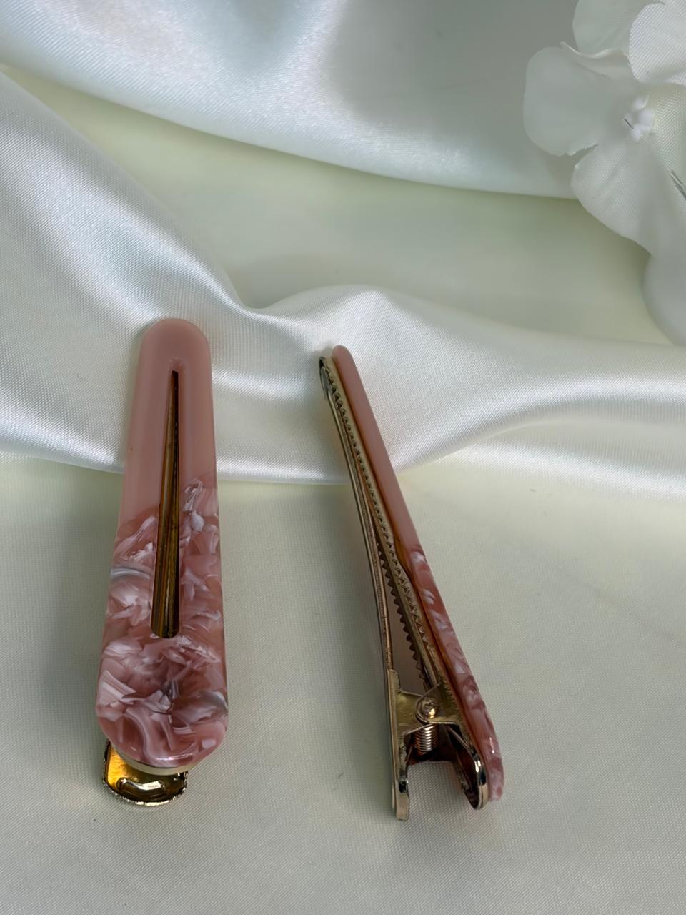 Azure Marble Barrettes