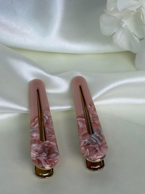 Azure Marble Barrettes