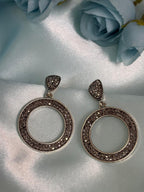 Oxidized Silver Hoop Earrings
