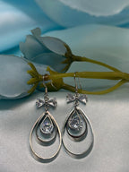 Silver Teardrop S-Hook Earrings