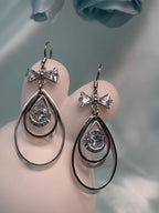 Silver Teardrop S-Hook Earrings