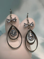 Silver Teardrop S-Hook Earrings