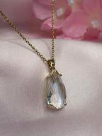 Gold Teardrop Crystal Necklace