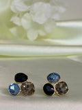 Tri-Color Crystal Cluster Studs