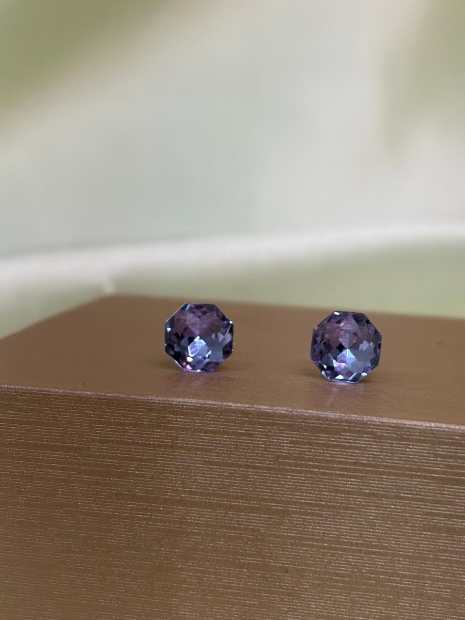 Iridescent Blue Crystal Earrings