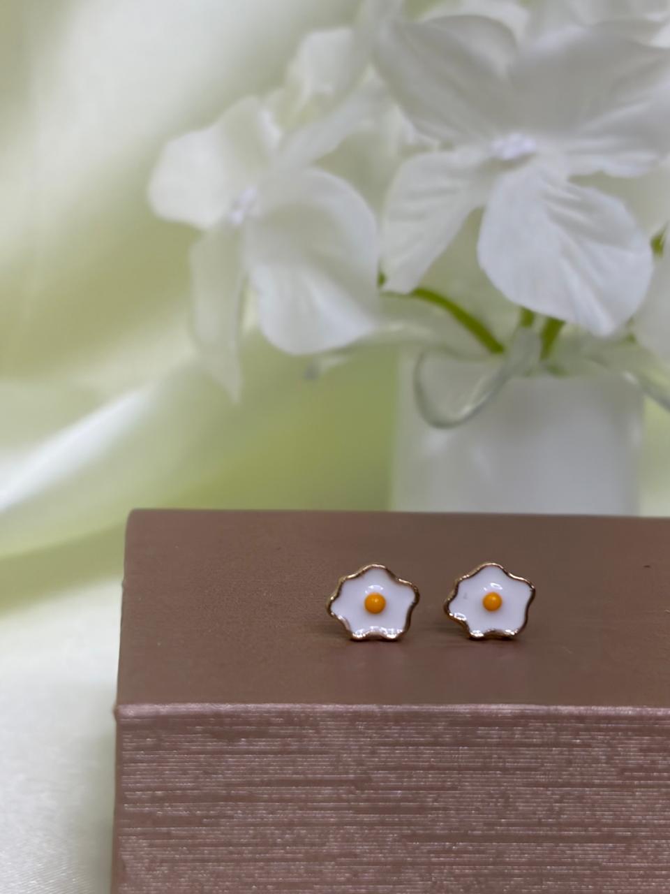 Playful Fried Egg Stud Earrings