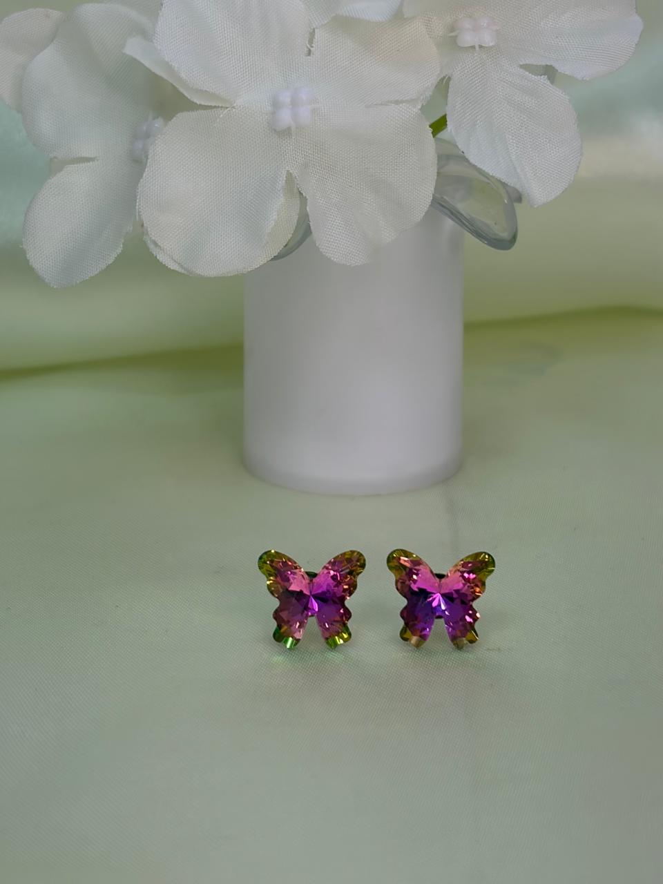 Crystal Butterfly Stud Earrings