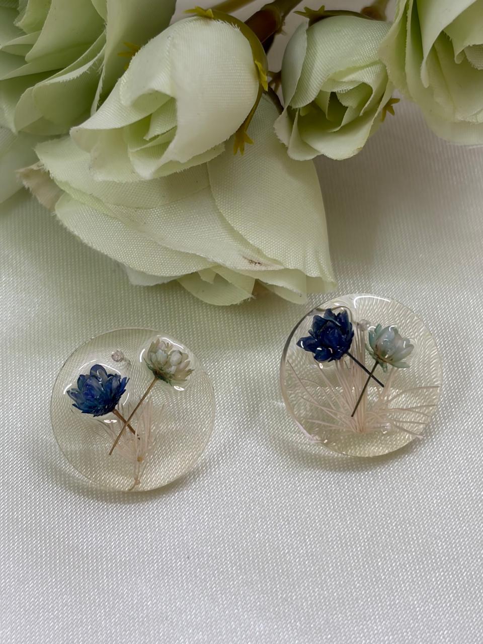 Handcrafted Real Pressed Flower Resin Stud Earrings
