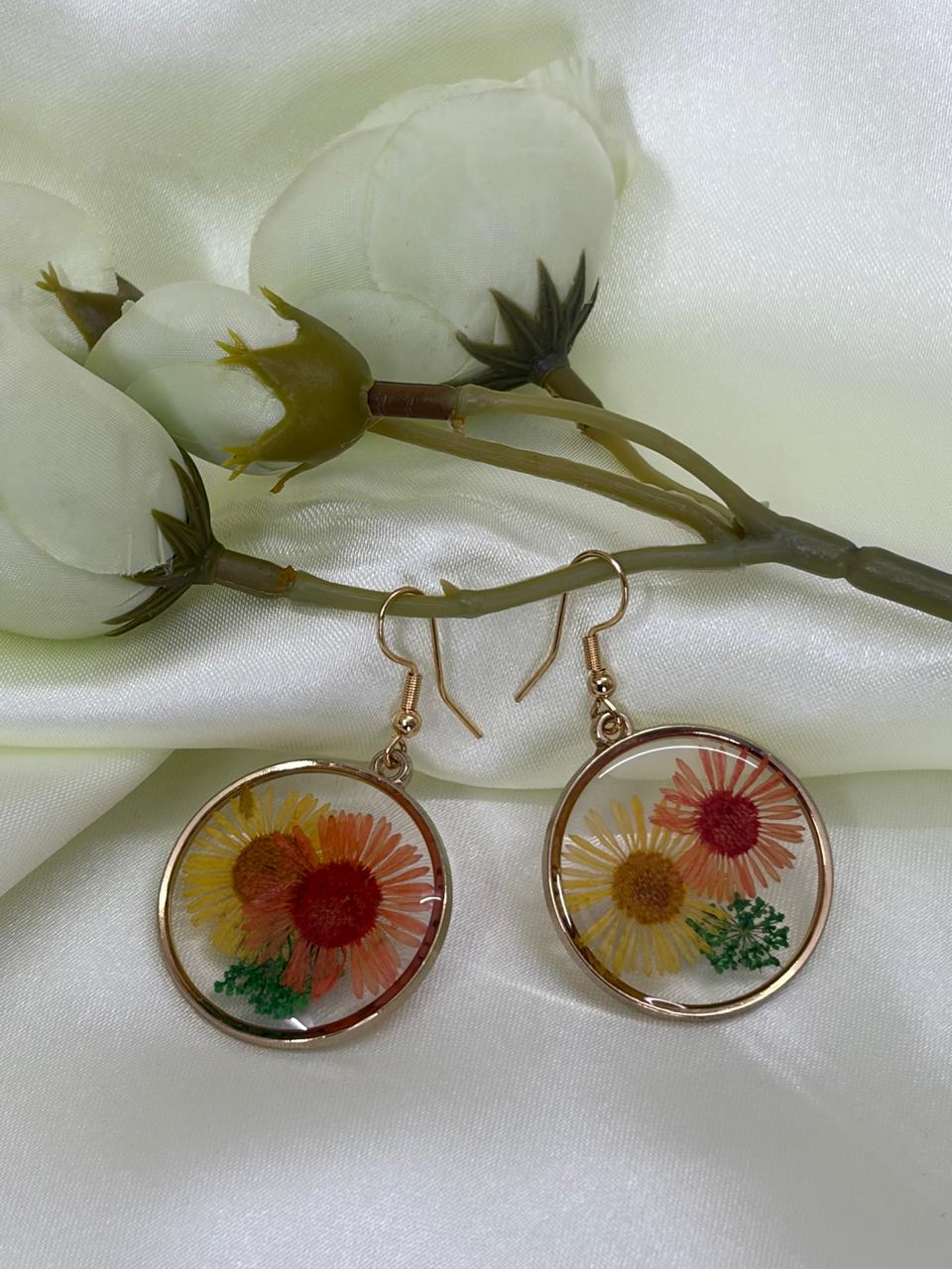 Sunflower Resin Drop Earrings