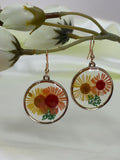 Sunflower Resin Drop Earrings