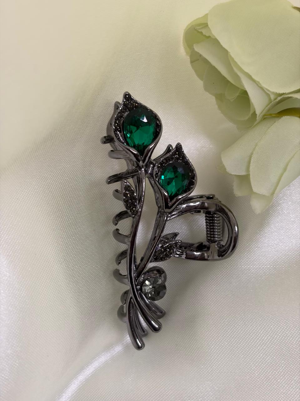 Luxury Vintage Floral Metal Claw Clip