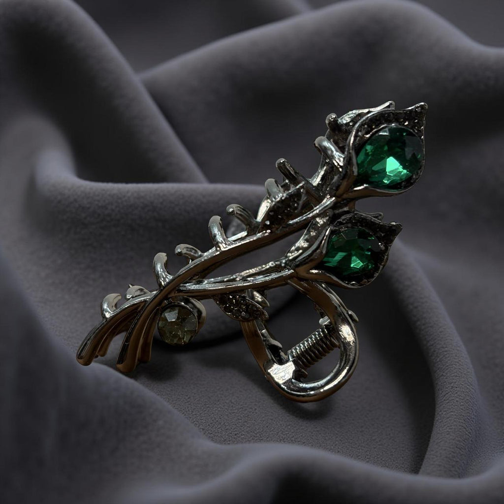 Luxury Vintage Floral Metal Claw Clip