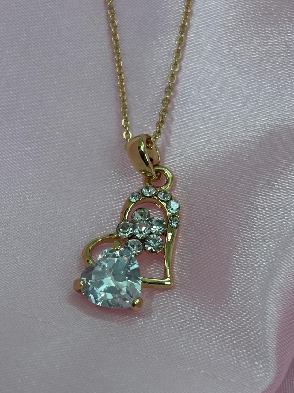 Heart Crystal Gold Plated Necklace