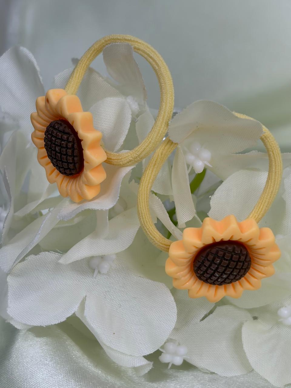 Cheerful Sunflower Hair Accessory Set - 2pc Combo