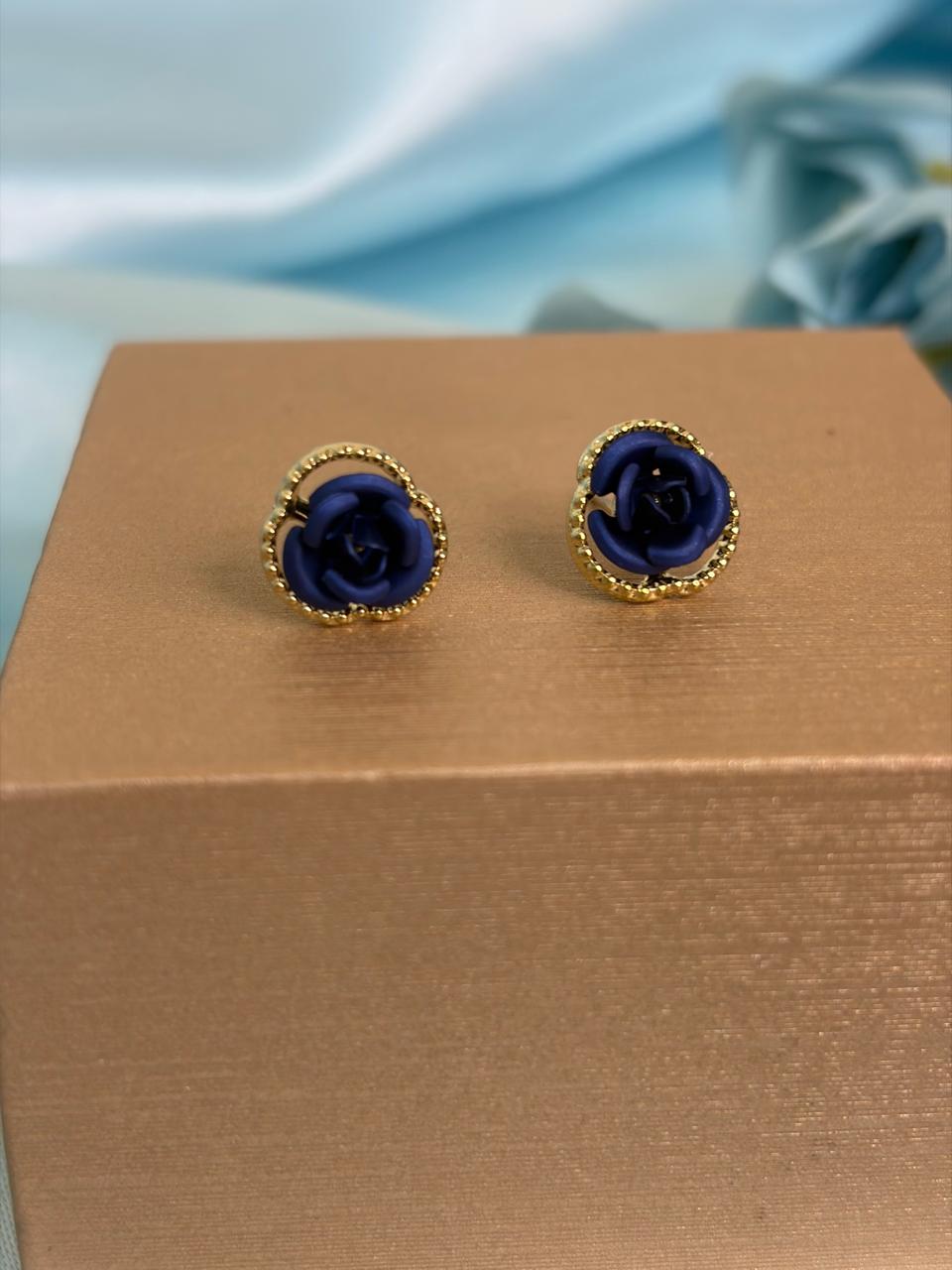 Rose-Themed Resin Stud Earring