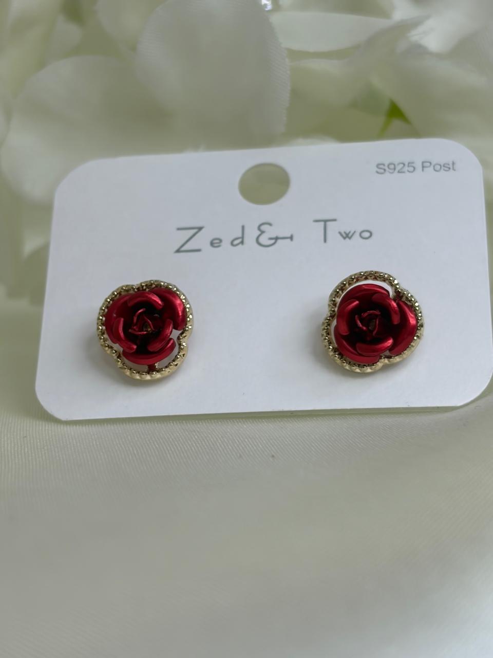 Rose-Themed Resin Stud Earring