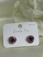 Rose-Themed Resin Stud Earring