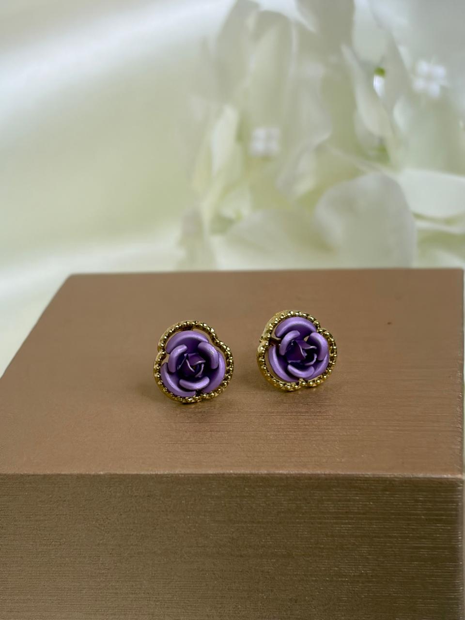 Rose-Themed Resin Stud Earring