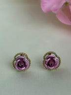 Rose-Themed Resin Stud Earring