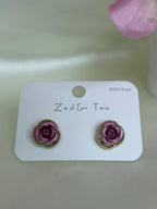 Rose-Themed Resin Stud Earring