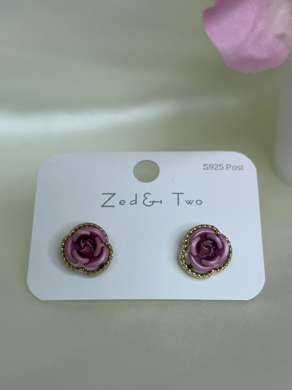 Rose-Themed Resin Stud Earring