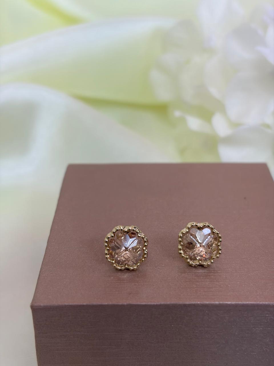 Elegant 3D Floral Earring Tops