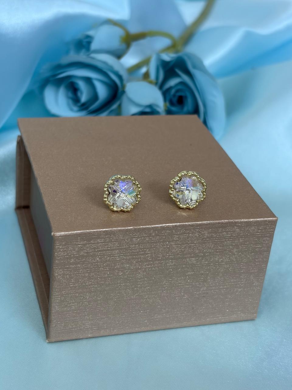 Elegant 3D Floral Earring Tops