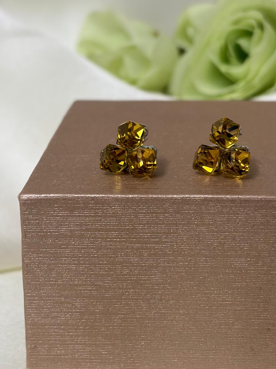 Artisanal Olive Green Resin Earrings