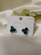 Artisanal Olive Green Resin Earrings