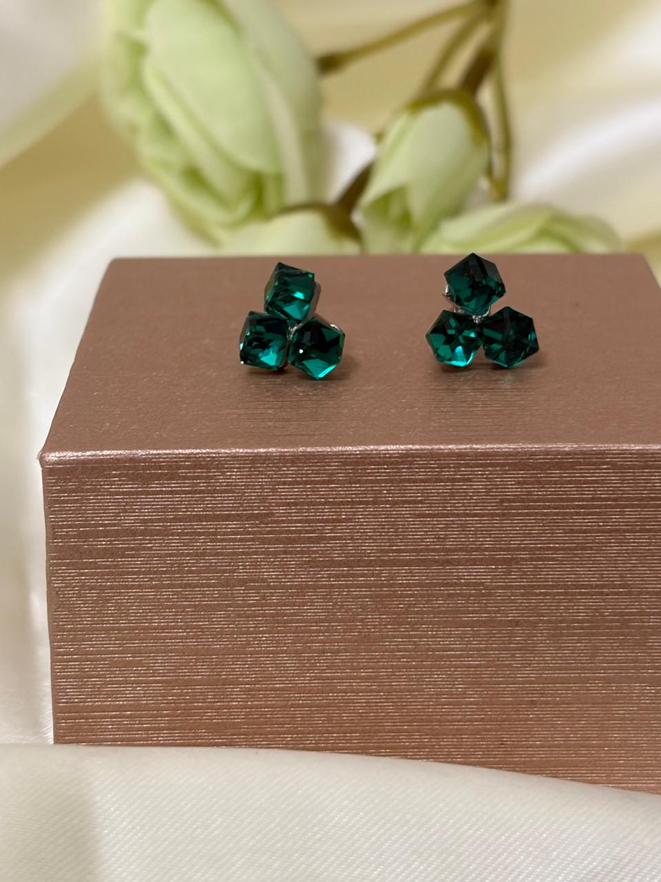 Artisanal Olive Green Resin Earrings