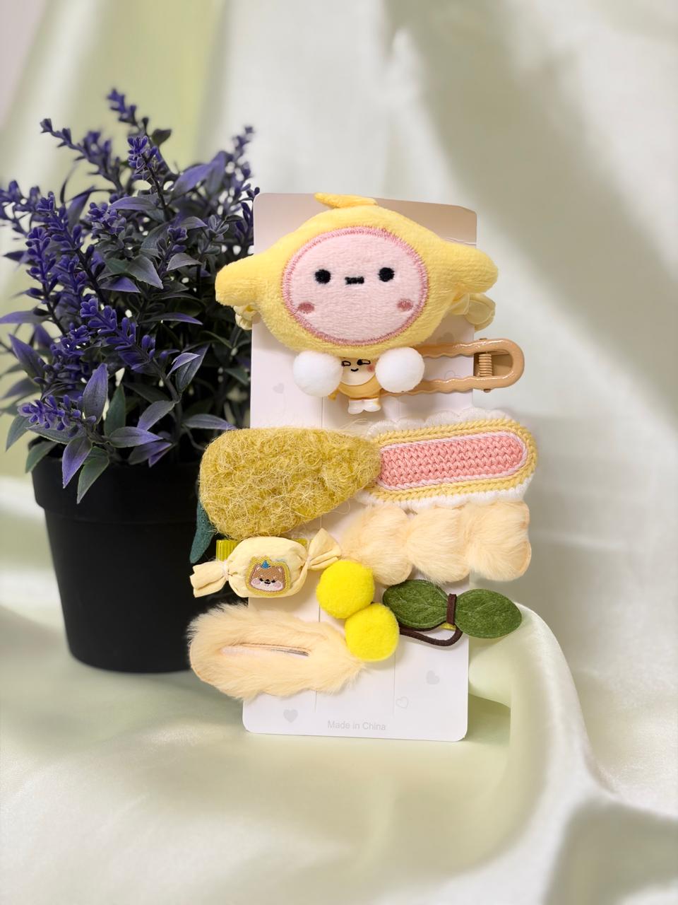 Bow & Character Hair Accessories (Set of 6)