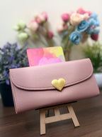 3 Pcs Women’s Pink Wallet Set – Card Holder, Coin Purse & Zip Pouch Combo