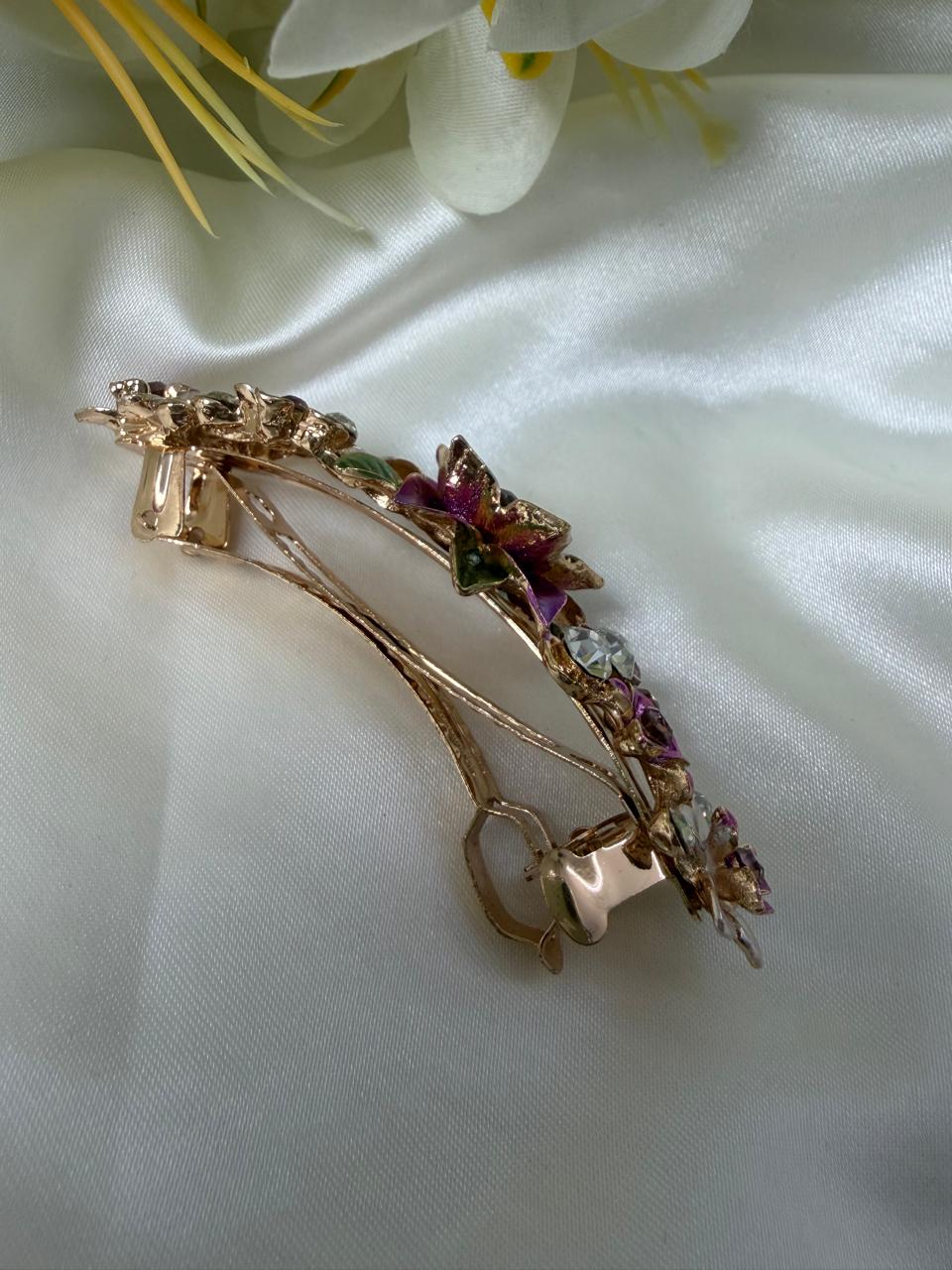 Premium Gold Finish Designer Hair Clip | Party, Wedding & Festive Wear Hair Accessory