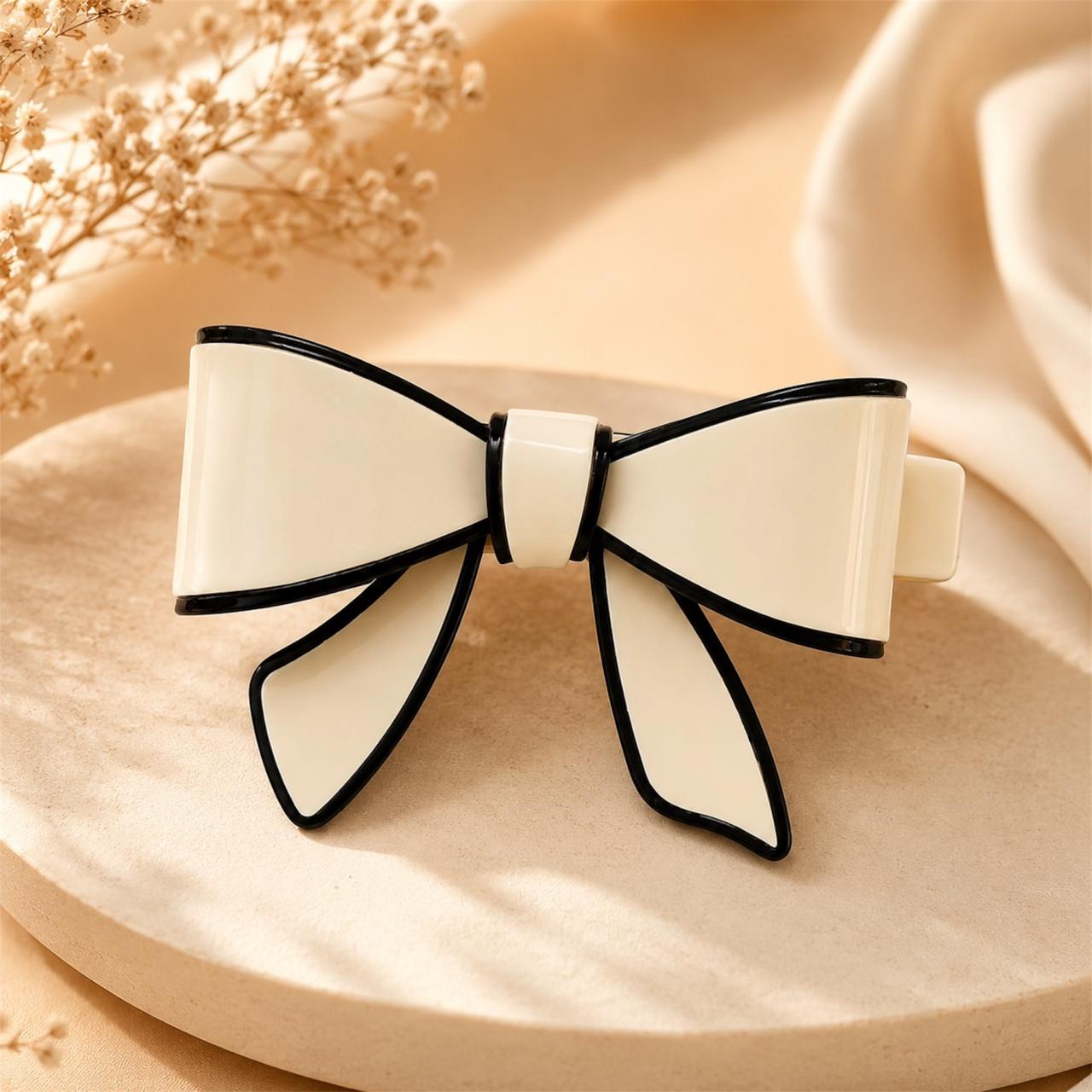 Elegant Cream Butterfly Hair Clip