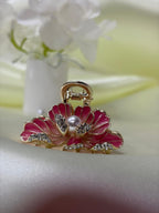 Vintage Gold-Tone Floral Hair Claw Clip