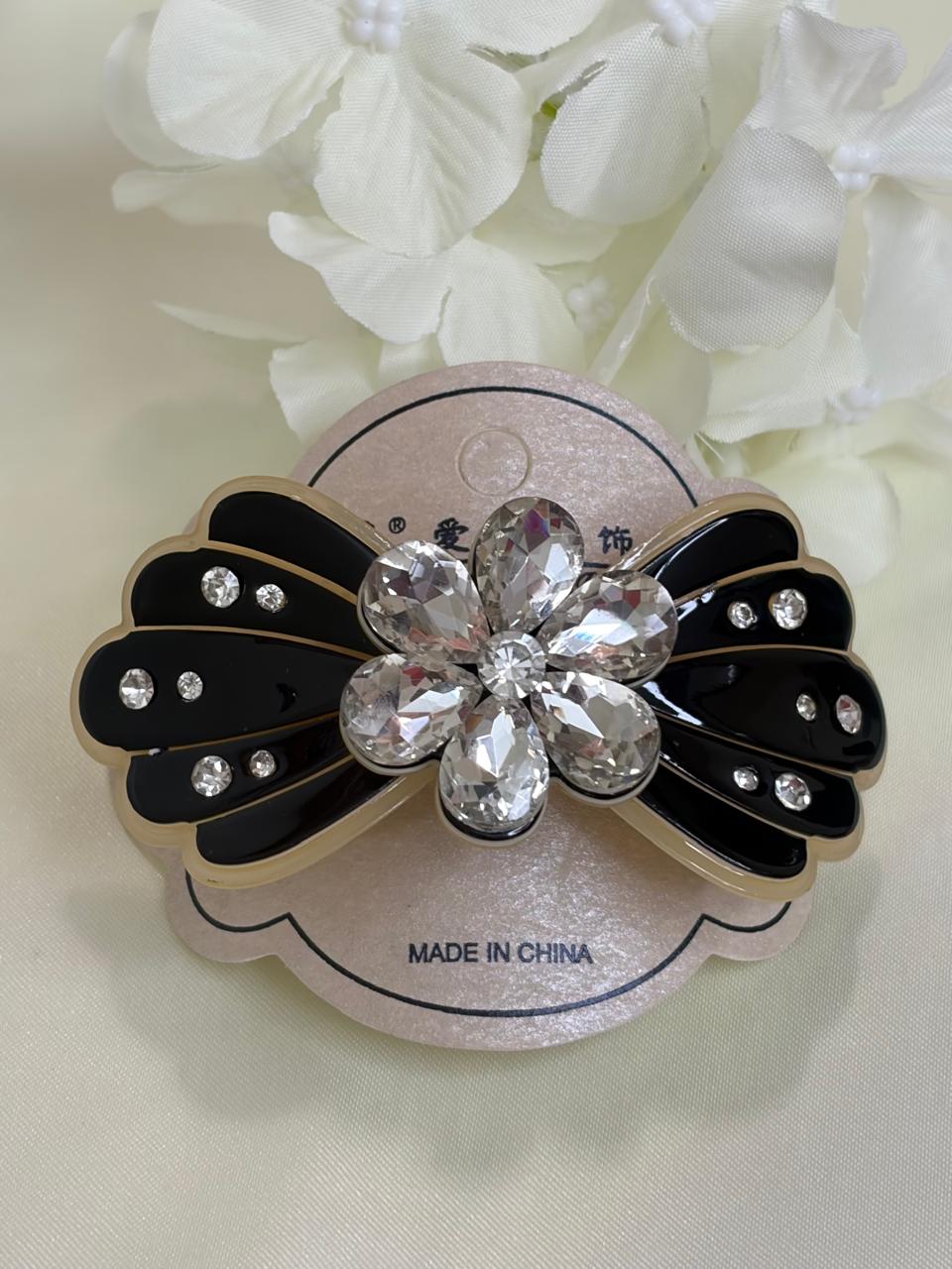 Crystal  Flower Barrette