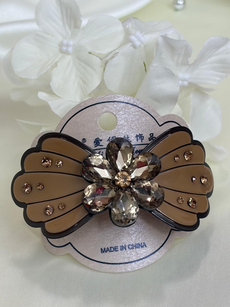Crystal  Flower Barrette