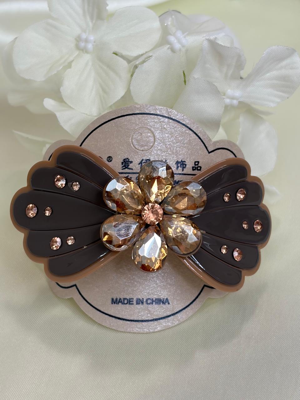 Crystal  Flower Barrette