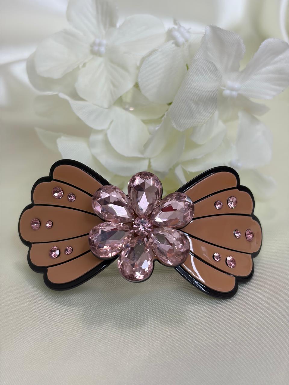 Crystal  Flower Barrette