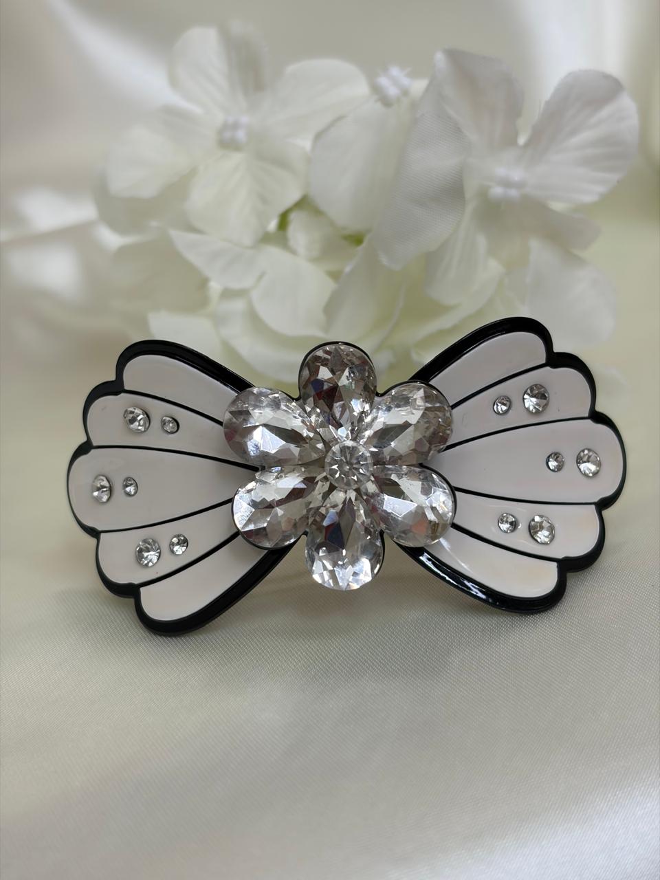 Crystal  Flower Barrette