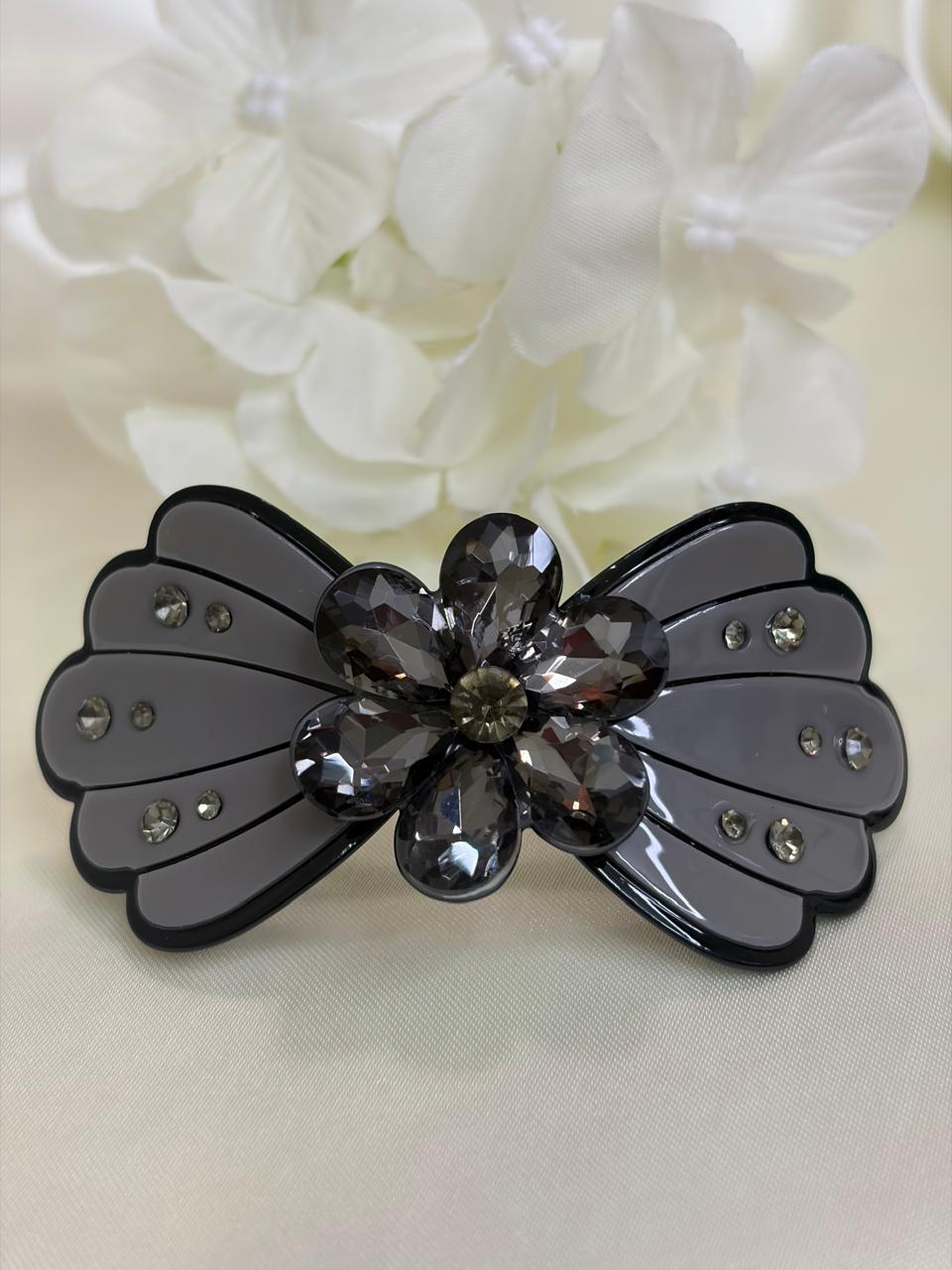 Crystal  Flower Barrette