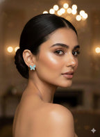 Enamel Butterfly Stud Earrings for Women
